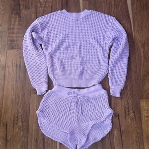 PrettyLittleThing Lilac Knit Pajama Set